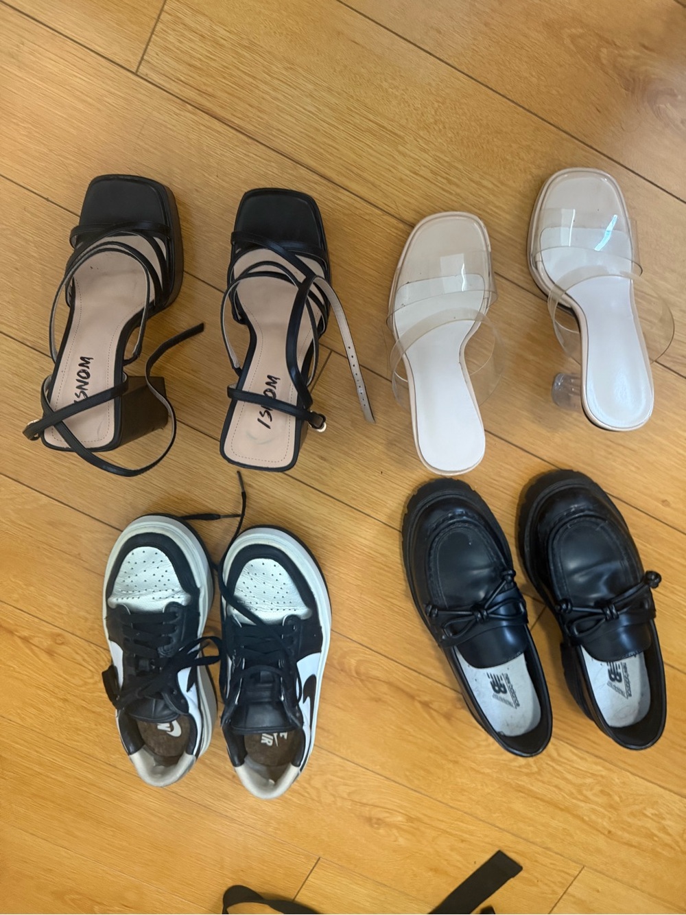 Black Strappy Square-Toe Sandals - Women